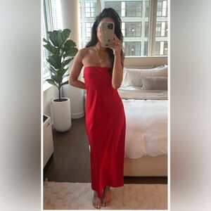 J. Crew Gwyneth Strapless Red Dress